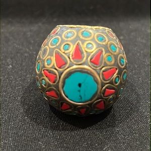 Nepali Brass Inlay Ring